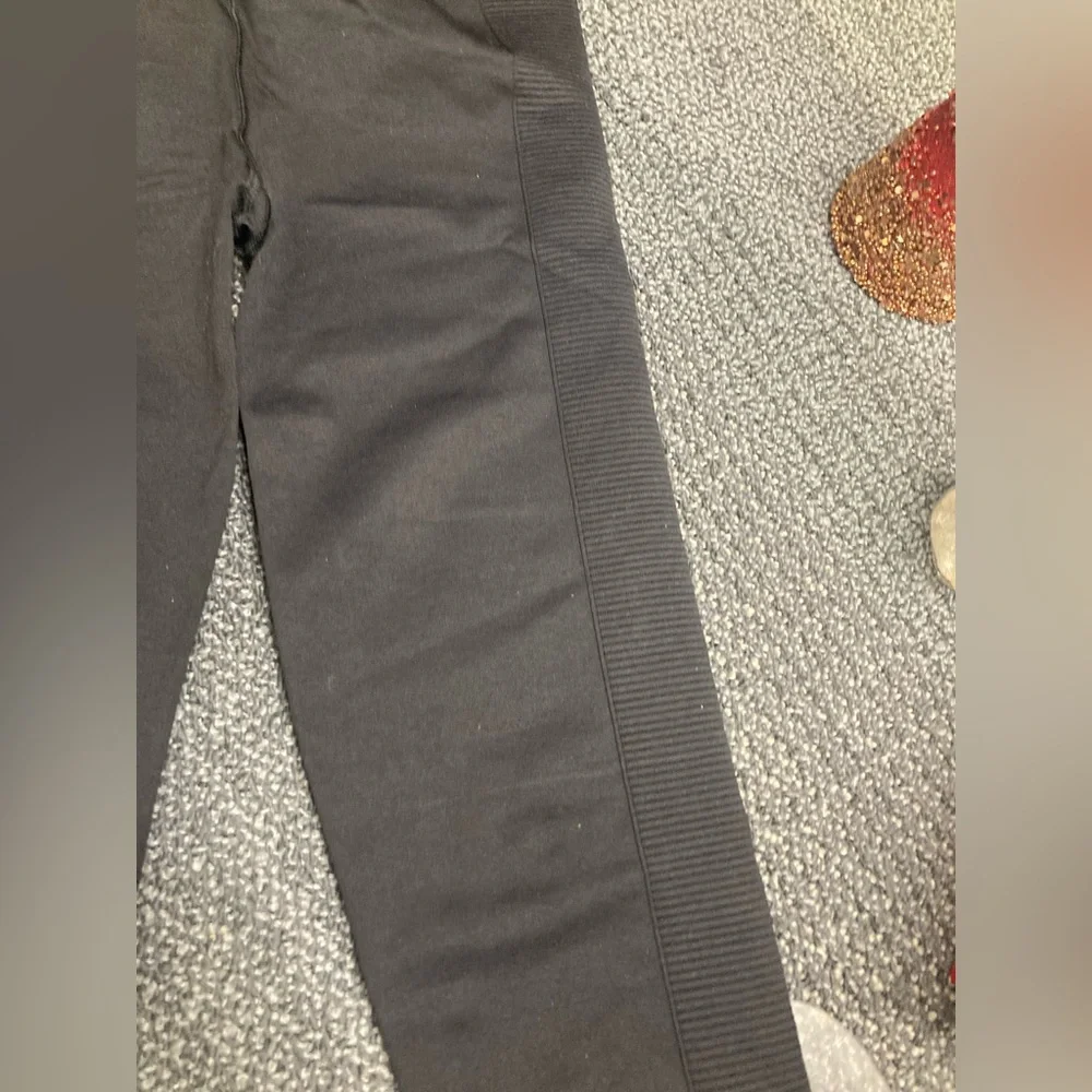 NWT women offline by aerie hi-rise seamless 7/8 legging leggings ribbed black l - Picture 5 of 16